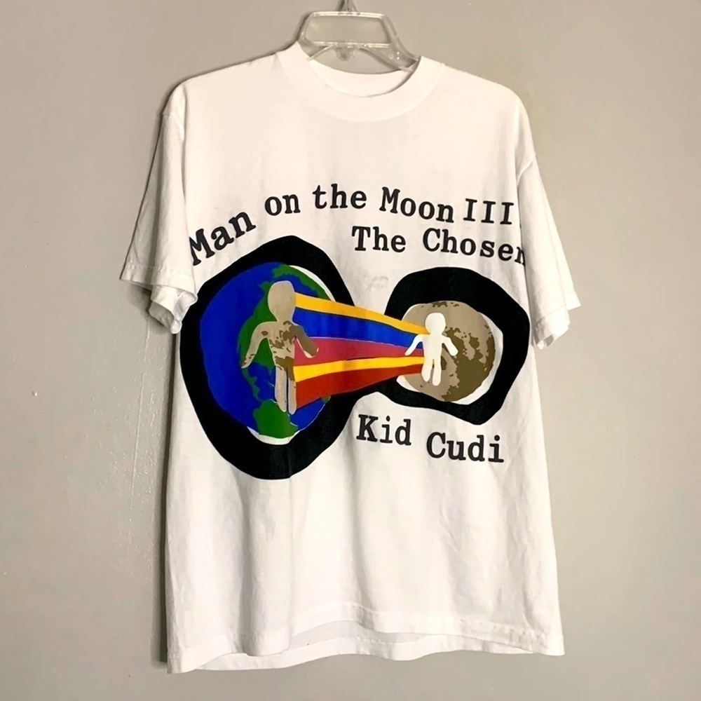Kid Cudi man on the Moon III the chosen graphic T-shirt small unisex adult white